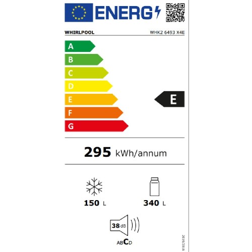 ΨΥΓ/ΚΤΗΣ ΕΛΕΥΘ WHIRLPOOL WHK2 6493 X4E INOX E 192x70x75 (DUAL NF / ΟΘΟΝΗ)